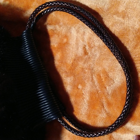 PAOLO masi large mink and leather hand bag - Picture 3 of 4